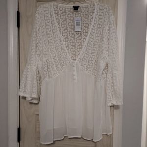 Gorgeous Sheer White Babydoll Shirt